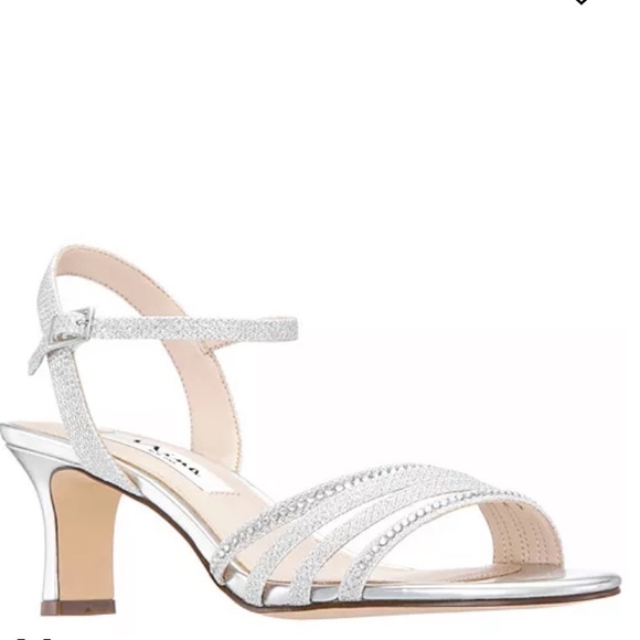 Nina New York Nelena Silver Rhinestone Sparkly Strappy Evening Sandals Size 6.5 - Picture 1 of 16